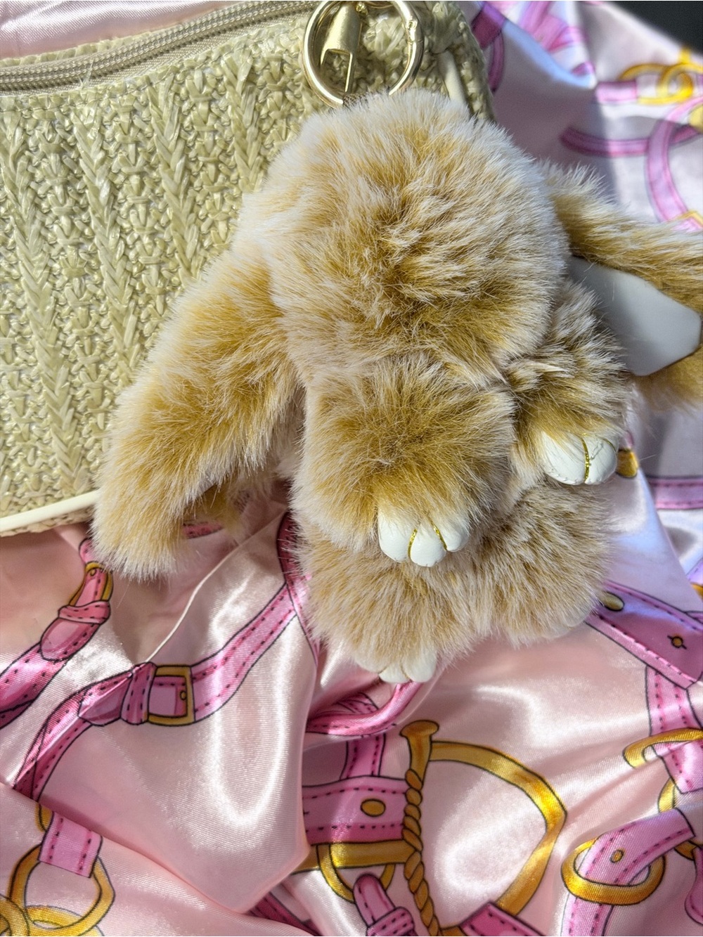 Plush Bunny Keychain - Faux Fur Accessory